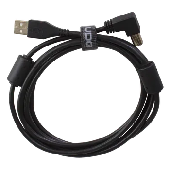 Datový kabel UDG Ultimate Audio Cable USB 2.0 A-B Black Angled 1m (USB kabel, délka 1m, úhlový, černá barva)
