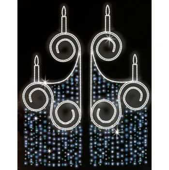 Vánoční světelný řetěz Polamp POL-0247 - 2D dekorace - Symetrické ozdoby sloupů - 200 x 130 cm