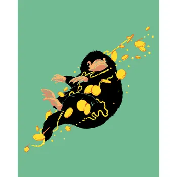 Dětské zboží ZUTY Malování podle čísel - ILUSTRACE HRABÁK, MINCE A ZLATÉ ŘETÍZKY (FANTASTICKÁ ZVÍŘATA) Rozměr: 40x50 cm, Rámování: vypnuté plátno na rám