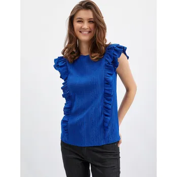 Dámské tričko Orsay Modré dámské tričko s volánem - Dámské Orsay modrá 2401212