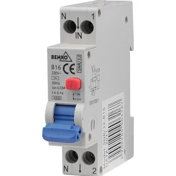 Proudový chránič Bemko Chránič s jističem 1P B 10A 30mA