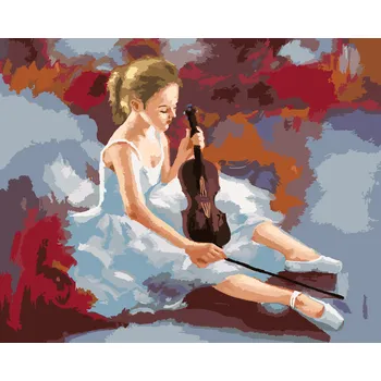 ZUTY Malování podle čísel - BALETKA S HOUSLEMI Rozměr: 40x50 cm, Rámování: bez rámu a bez vypnutí plátna