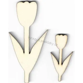 Překližka Výřez z překližky, K11/1, ZAOBLENÝ TULIPÁN-velký, 4x8cm, 1ks
