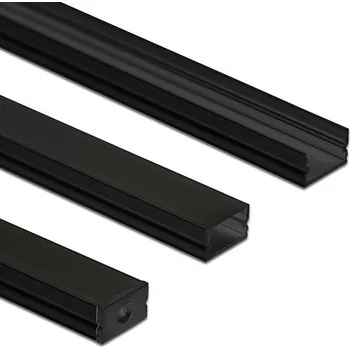 Průmyslové svítidlo MCLED Profil AL 12/7mm PM bez difuz. černý 2m ML-761.415.74.2