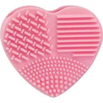 Kosmetická pomůcka | brushegg na čistění stětců silikonový - srdce - Růžová