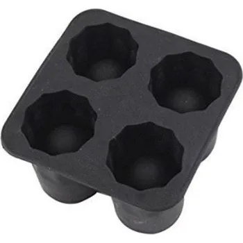 Tvořítko na led Silikonová forma na ledové kostky | tvořítko na led, čtyřmístné - černá
