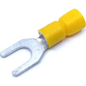 Kabelové oko Tracon electric Izolované Cu lisovací vidlice žluté 6mm² 6mm2 / M5