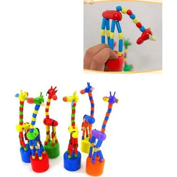 Dřevěná hračka Mačkací hračka | dřevěná žirafa, náhodná barva