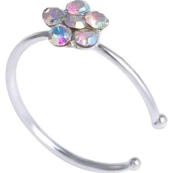 Piercing Fake piercing do nosu | falešný piercing, styl kytička -různé barvy - V4