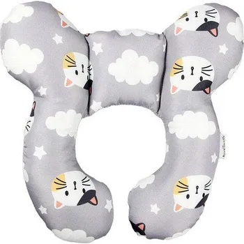 Dekorativní polštářek Polštářek za krk | podhlavníček do kočárku, styl medvídek - Žlutá kočka