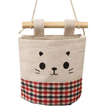 úložný prostor na hračky Závěsný organizér | dětský kapsář - styl kočička - Červená