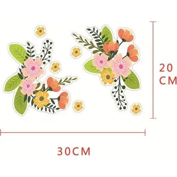 Vánoční dekorace Vánoční nálepka | květinová samolepka na okno, 20 x 30 cm - 2 ks - 3