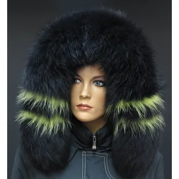 Špongr Kožešinový lem / límec na kapuci z finského mývalovce - 2086 BLACK