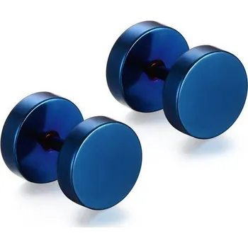 Piercing Falešný plug | fake plug do ucha, 2 ks , 6-12 mm - Modrý,8 mm