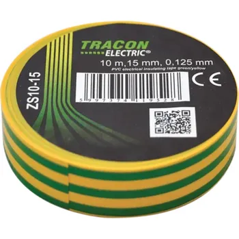Izolační páska Tracon electric Páska izolační zeleno-žlutá 10mx15mm 10mx15mm