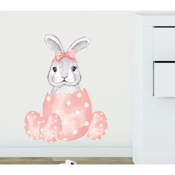 Samolepící dekorace Impresi Samolepka do dětského pokoje Zajíček ve skořápce - 29x37cm