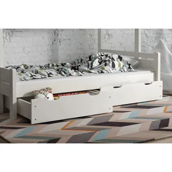 Úložný box Šuplík pod postel - masiv smrk 1/2 bílá