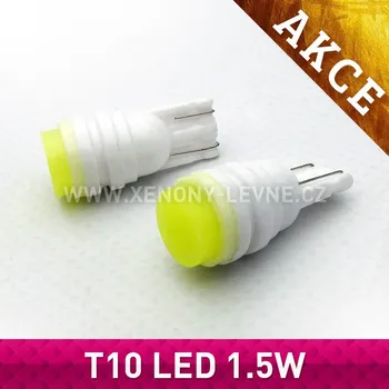 Povinná bezpečnostní výbava LED žárovka T10 1.5W COB W5W - 2kusy (parkovací žárovka 1x COB LED dioda 2kusy)