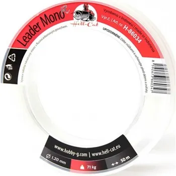 Návazcový Vlasec Hell-Cat Mono FC 50m 1,40mm/76kg