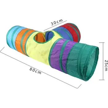 Hračka pro kočku Tunel pro kočky s míčkem | skládací prolézačka pro kočky - 16