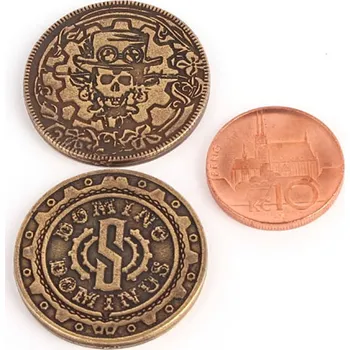 Příslušenství k deskovým hrám Steampunk mince herní Varianta: zlatá Herní kovové mince