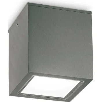 Venkovní stropní přisazené svítidlo Ideal Lux TECHO PL1 BIG ANTRACITE 251516 GU10 1x20W IP54 15cm antracitové
