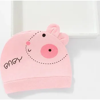 Pokrývka hlavy Dětská čepice se zvířátkem a oušky, pro novorozence - růžová 4