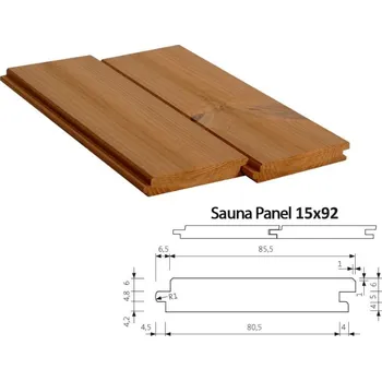 Sauna Palubka SAUNA PANEL saunová THERMOWOOD 15x92, délka 2100 (Saunové dřevo - profil SAUNA PANEL)