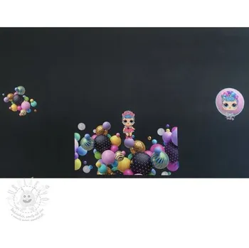 Teplákovina Doll black PANEL digital print II.třída