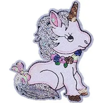 Nášivka Nažehlovačka, nášivka, aplikace jednorožec růžový velký