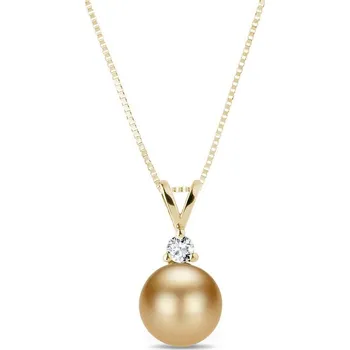 Přívěsek Zlatý náhrdelník s perlou jižního Pacifiku a diamantem KLENOTA