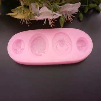 Forma na pečení Silikonová forma, PAVOUK a LEBKA, cca 11 x 4,8 cm, 1ks