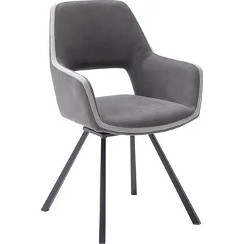 Jídelní židle Jídelní otočná židle BAYONNE s područkami šedá