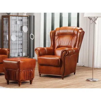 Křeslo Kožené křeslo LEONARDO LUX Kůže Černé