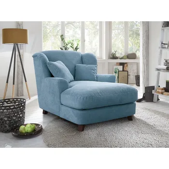 Křeslo Longchair ve skandinávském stylu - prodloužené křeslo ASADO ve světle modré barvě