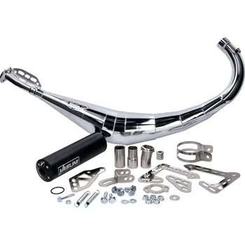 Výfuk pro motocykl Výfuk Yasuni R2 černá chrom, Minarelli AM6, Derbi D50B0, EBE Offroad, SM YA810TBCR