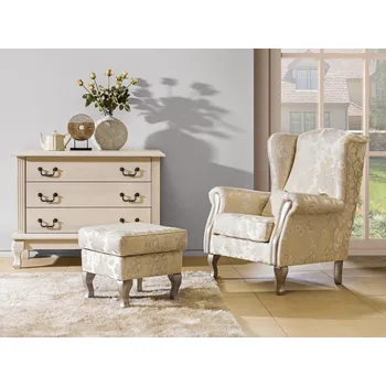 Křeslo Křeslo ušák s podnožkou NOBLE