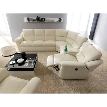 Sedací souprava Kožená rohová sedací souprava MALVIN s funkcí relax Pravý roh