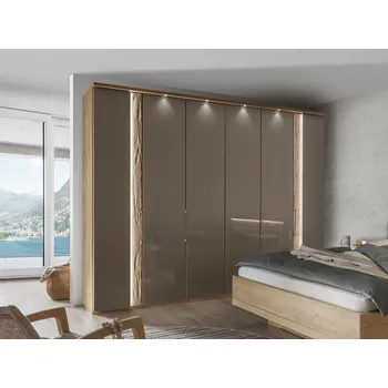 Šatní skříň Šatní skříň VANCOUVER dub bianco/sklo havanna