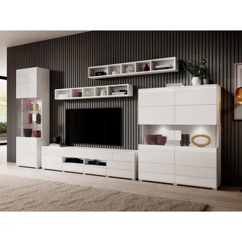 Obývací stěna Moderní obývací stěna TOLEDO 1 bílá/bílý lesk