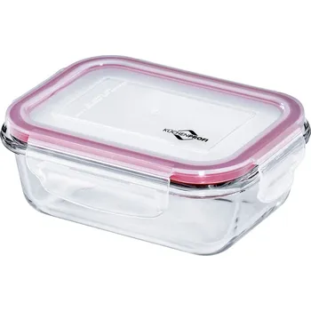 Dóza na potraviny Obdélníková dóza s plastovým víkem, 400 ml - Küchenprofi Dóza na potraviny 400 ml, sklo/plast - Küchenprofi