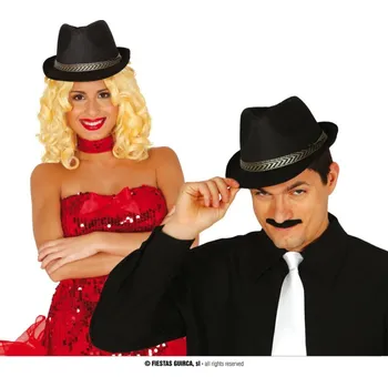 Karnevalový doplněk Fiestas Guirca Černý klobouk se stuhou