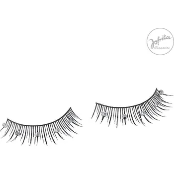 Karnevalový doplněk Jofrika Řasy s perličkami - stříbrné 18080 - D