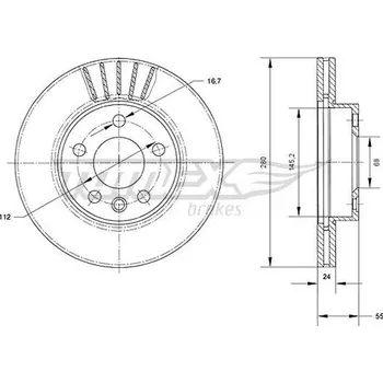 Brzdový kotouč Brzdový kotouč TOMEX Brakes TX 70-78