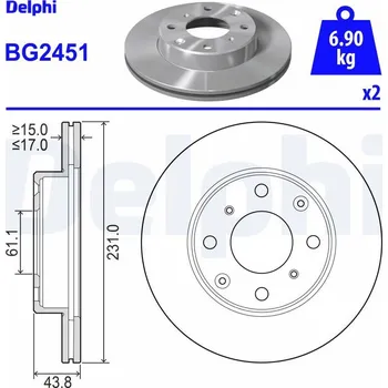 Brzdový kotouč Brzdový kotouč DELPHI BG2451