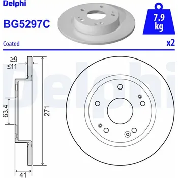 Brzdový kotouč Brzdový kotouč DELPHI BG5297C