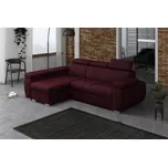 FALCO Elegantní vínová rohová sedací souprava Bodie levá s úložným prostorem