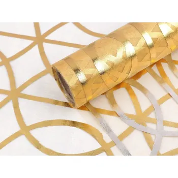 Organza s potiskem šíře 36 cm návin 4,5 metrů - 1 zlatá
