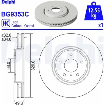 Brzdový kotouč Brzdový kotouč DELPHI BG9353C