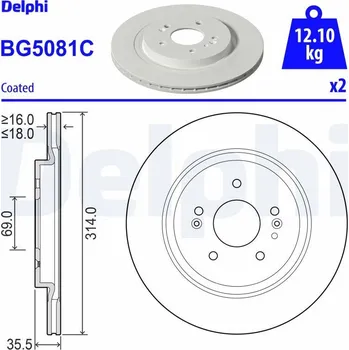 Brzdový kotouč Brzdový kotouč DELPHI BG5081C